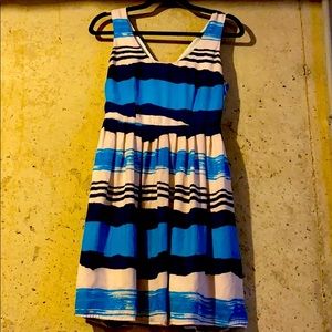 Jack Multi-Shade Blue Skater Dress